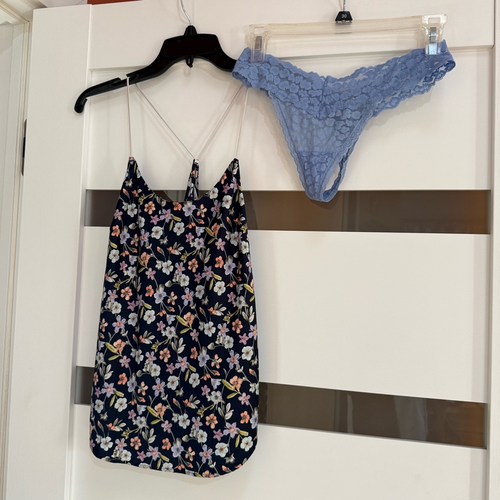 Victoria’s Secret Aerie Floral Camisole and Lace Panty Set